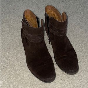 Brown suede boots